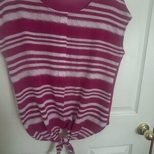 Striped Pink and White Women's Top